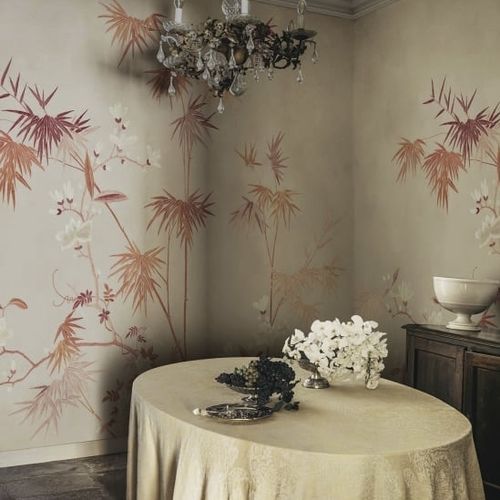 Contemporary wallpaper - Bamboo Grove - SAND BERG - nature pattern / panoramic / chinoiserie