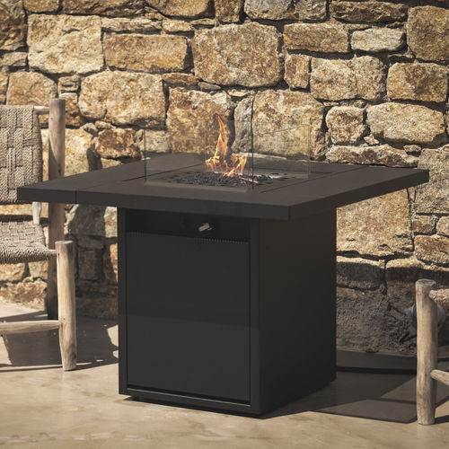 Gas fireplace - SQUARE TABLE  - Planika - free-standing / free-standing / ventless