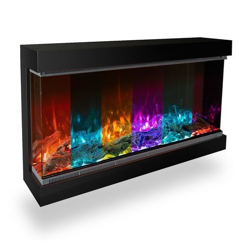 Electric fireplace insert - ASTRO - Planika - steel / contemporary / remote-controlled