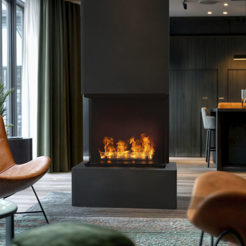 Electric fireplace - Aura - Planika - hybrid / free-standing / free-standing