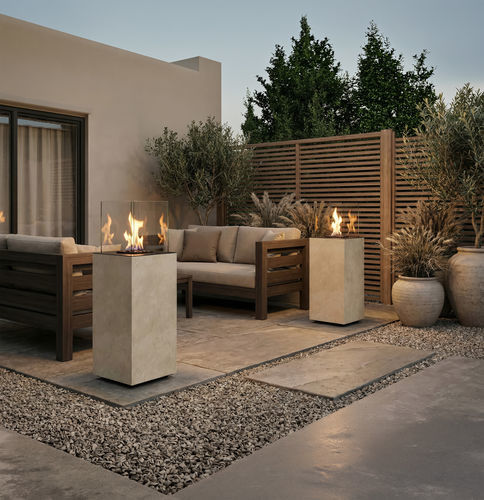 Bioethanol fireplace - PORTO - Planika - free-standing / free-standing / central
