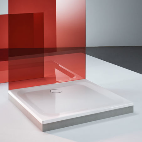 Square shower tray - BetteUltra 1000 mm - Bette GmbH & Co. KG - above floor / titanium / non-slip