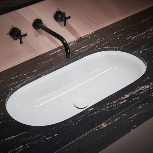 Undercounter washbasin - BetteComodo  - Bette GmbH & Co. KG - enameled metal / with counter / oval