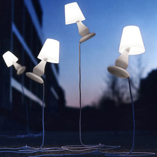 Floor-standing lamp - FLAPFLAP - next - polycarbonate / original design / corded
