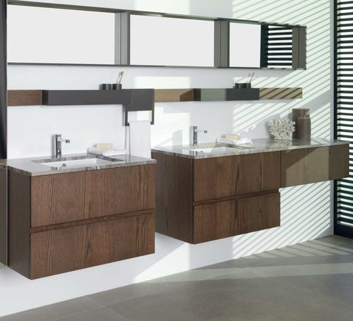Double Washbasin Cabinet Last Gamadecor Porcelanosa Grupo Wall Hung Wooden Laminate - Bathroom Vanity Wall Hung Dimensions Double Washbasin Cabinet Last Gamadecor Porcelanosa Grupo Wall Hung Wooden Laminate - Bathroom Vanity Wall Hung Dimensions
