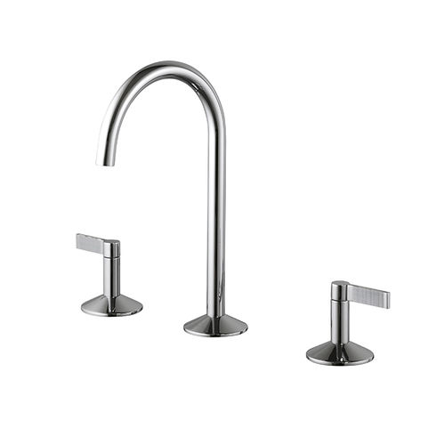 Bathroom sink double-handle mixer tap - LIGNAGE - NOKEN – PORCELANOSA BATHROOMS - countertop / metal / indoor