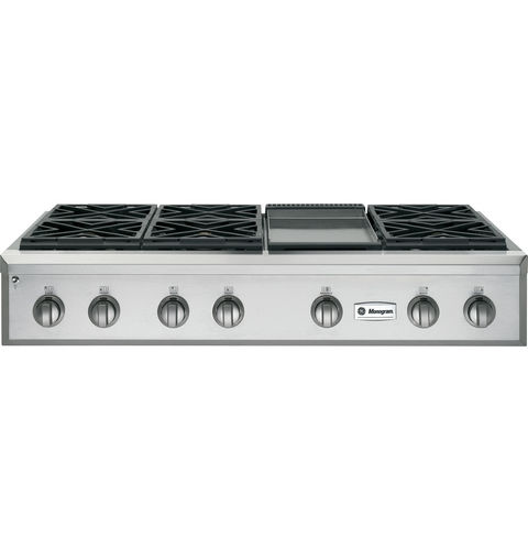 Gas cooktop - ZGU486NDPSS - Monogram - commercial / 7 burner / built-in