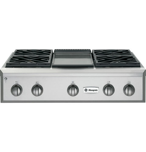 Gas cooktop - ZGU364NDPSS - Monogram - commercial / 5 burner / built-in