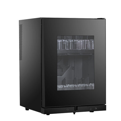 Glazed minibar - SC-40T-GFW - Minibar Systems - with hinged door / with built-in light / commercial
