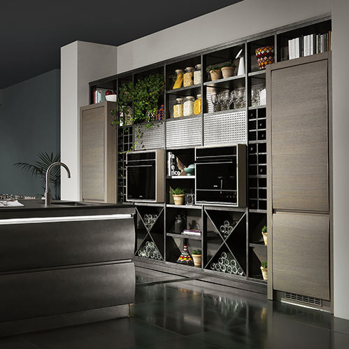 Contemporary shelf - CHRONOS - L'OTTOCENTO - lacquered wood / for kitchens / with storage compartment