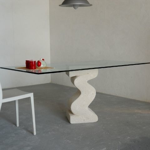 Original design dining table - Flex - stonebreakers - crystal / stone base / rectangular