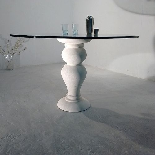 Contemporary dining table - 700 - stonebreakers - crystal / stone base / round
