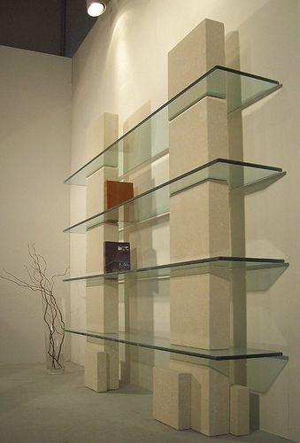 Wall-mounted shelf - Cube  - stonebreakers - contemporary / crystal / stone