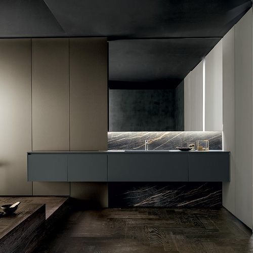 Wall-hung washbasin cabinet - TWENTY BLADE - MODULNOVA - wooden / stoneware / contemporary