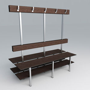 Contemporary locker room bench - BF LINE - Inbeca Wellness Equipment S.L - stainless steel / HPL / with backrest
