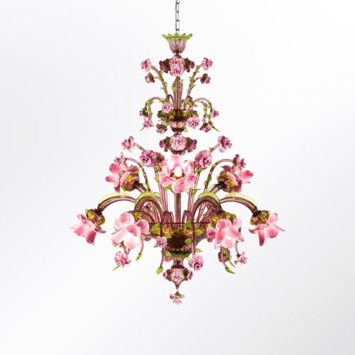 Classic chandelier - ROSAE ROSARUM - MULTIFORME - blown glass / Murano glass / LED