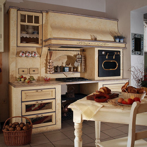 Traditional kitchen - COUNTRY - AKAN-handmade furniture - wooden / with handle / handmade