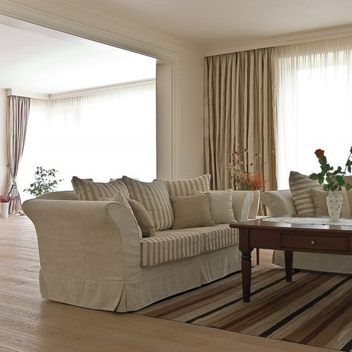 Traditional sofa - OTHER - AKAN-handmade furniture - cottage style / fabric / beige
