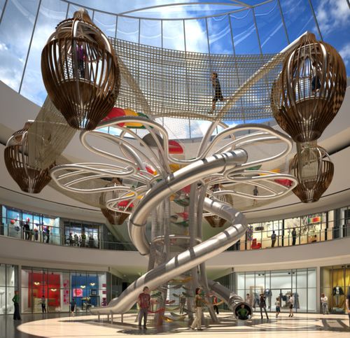 Playground structure - Walltopia - for public building / stainless steel / modular