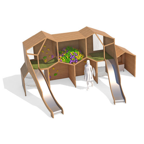 Public building play structure - BLOC  - Walltopia - public / metal / plywood