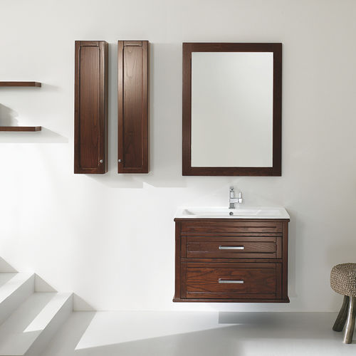 Wall-hung washbasin cabinet - AMBRA: 6 - EBAN - solid wood / ceramic / traditional