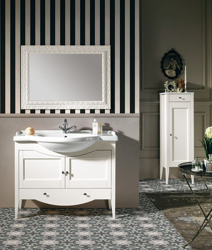 Free-standing washbasin cabinet - SIMONA - EBAN - wooden / traditional / with mirror