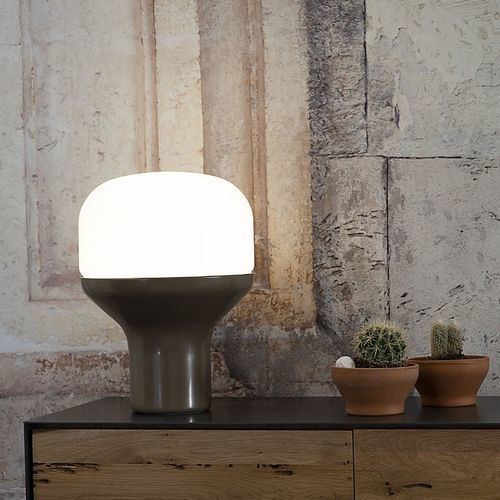 Table lamp - 828 delux - Martinelli Luce Spa - aluminum / blown glass / opalescent glass