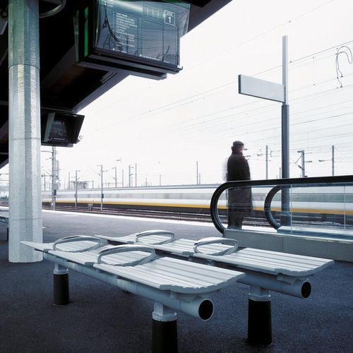 Contemporary public bench - RS - TECNO - metal / modular / for airport