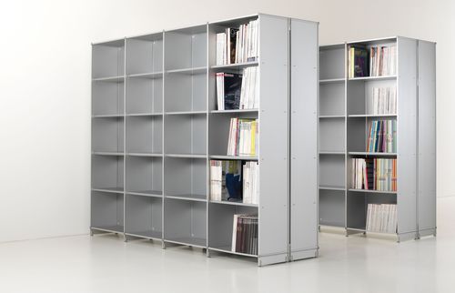 Free-standing bookcase - CONTENERE - Fitting - contemporary / aluminum / white