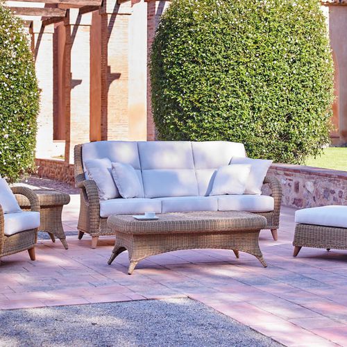 Traditional sofa - KENYA - POINT - garden / acrylic fabric / white