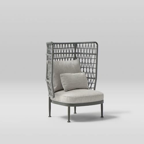 Contemporary armchair - CURIO - POINT - polyurethane foam / fabric / rope