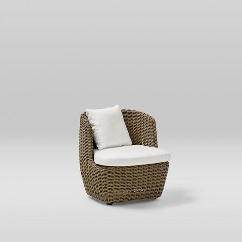 Contemporary club chair - HERITAGE - POINT - fabric / lacquered aluminum / club