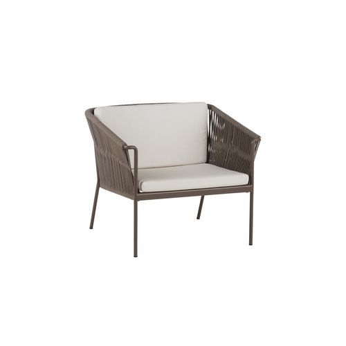 Contemporary club chair - WEAVE - POINT - fabric / rope / aluminum