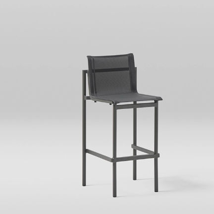Contemporary bar stool - ORIGIN - POINT - aluminum / thermo-lacquered aluminum / stackable
