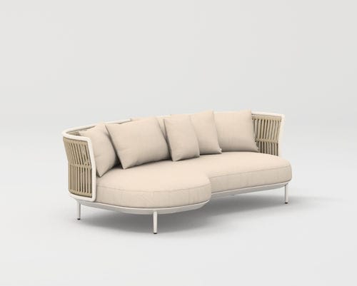 Contemporary chaise longue - AMBA - POINT - rope / polyurethane foam / painted aluminum