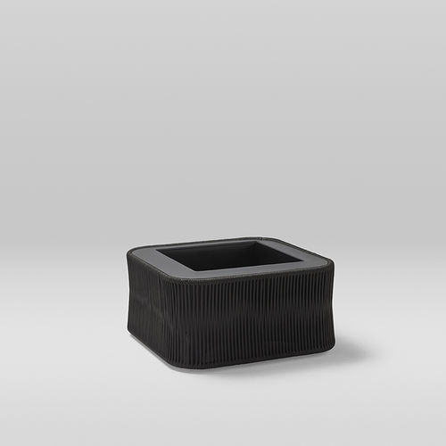 Polyester planter - WEAVE - POINT - aluminum / aluminium / painted aluminum