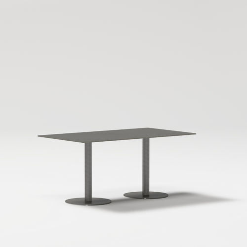 Contemporary dining table - LIS - POINT - painted aluminum / porcelain / teak