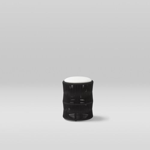 Contemporary pouf - WEAVE - POINT - acrylic / aluminum / fabric