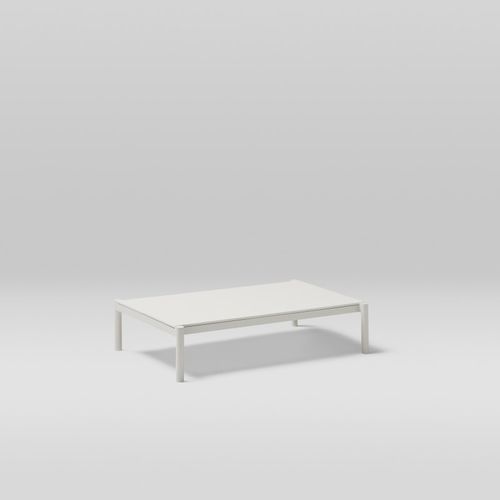 Contemporary table - ORIGIN - POINT - aluminum / painted aluminum / wooden