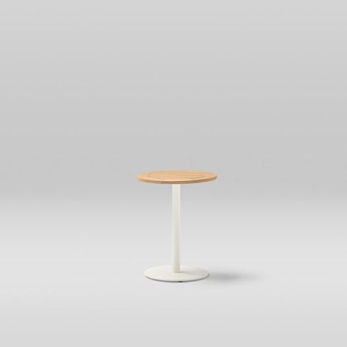 Contemporary coffee table - LIS - POINT - painted aluminum / teak / aluminum base