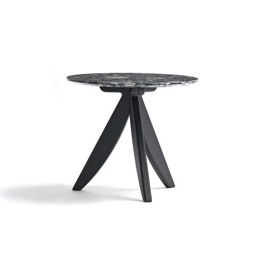Contemporary side table - CIRCUS  - BERTO - lacquered MDF / chrome steel base / ash base
