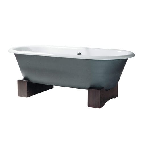 Oval bathtub - VIOLET - GENTRY HOME - with legs / wooden / cast iron