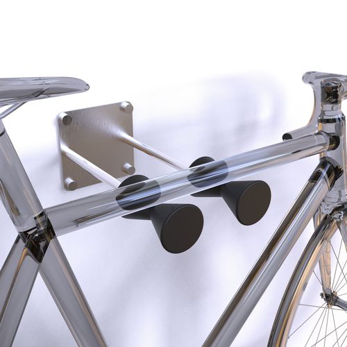 Wallmounted bike rack FOURTH DIMENSION 1 INSILVIS stainless steel / plastic / original design