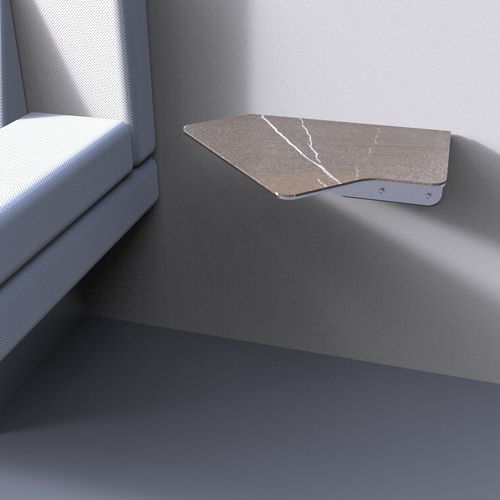 Original design side table - ASIDE 1 ST - INSILVIS - stainless steel / COR-TEN® steel / natural stone