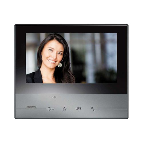 Stainless steel video door intercom - 344613 - Bticino - black / built-in / exterior