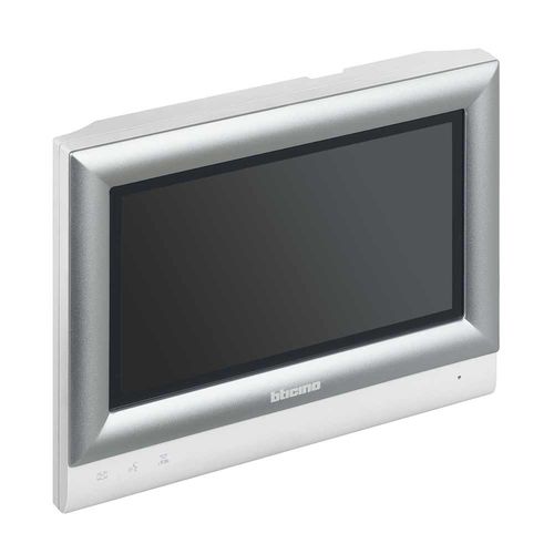 Metal video door intercom - 321070 - Bticino - white / interior / with color screen
