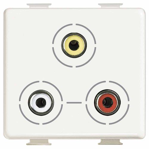Electric socket - AM4284 - Bticino - audio / triple / wall-mounted