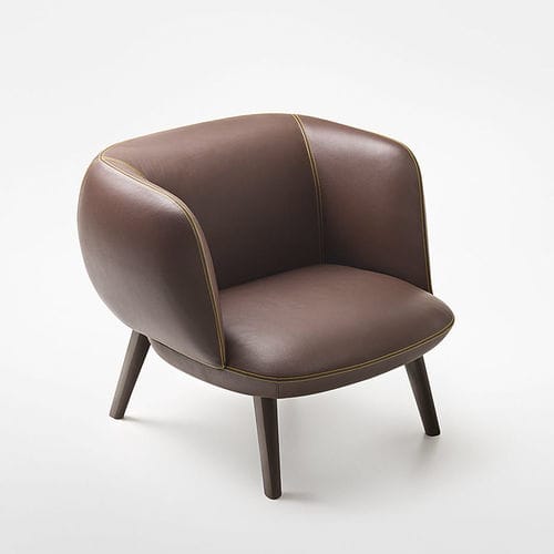 Contemporary armchair - BETTY - MAXDESIGN - synthetic leather / leather / fabric