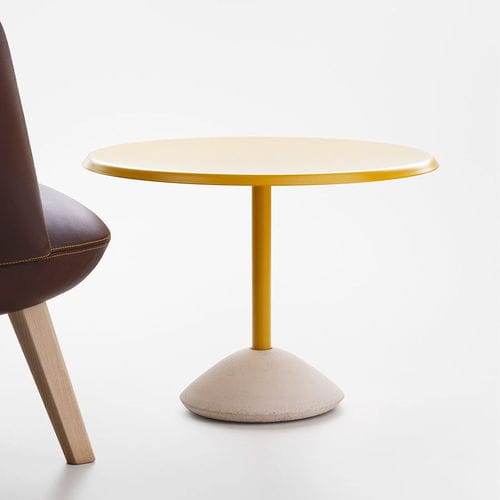 Contemporary coffee table - BABA - MAXDESIGN - ash / steel / round