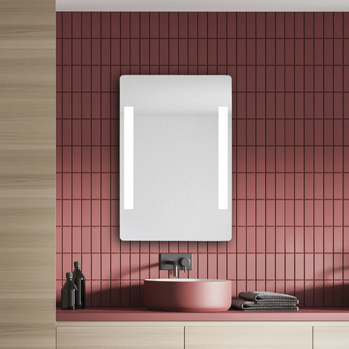 LED-illuminated bathroom mirror - ALBURY - BROSSIER SADERNE - wall-mounted / commercial / contemporary
